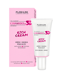 Flos-Lek Ceramides. 3D Rich Cream Krem-maska pod oczy anti-aging odżywia regeneruje, 30 ml