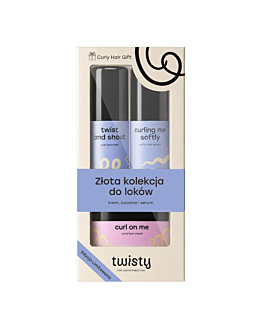 Twisty estaw Złota Kolekcja Do Lok&oacute;w: Krem 250 ml + Aktywator 75 ml + Serum do końc&oacute;wek 75 ml