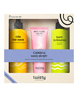 Twisty Zestaw Celebruj Sw&oacute;j Skręt: Szampon 280 ml + Odżywka 280 ml + Żel 150 ml