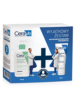 CeraVe Zestaw: Oczyszczający żel do mycia + Nawilżający krem do twarzy