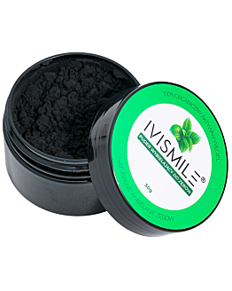 Ivismile Polvere di carbone per denti, gusto menta