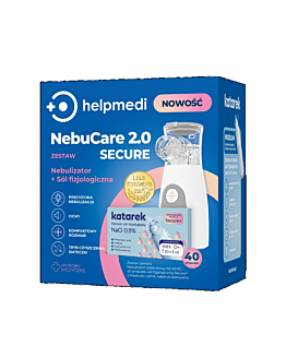 HelpMedi Katarek Nebucare 2.0 Secure Zestaw Nebulizator + Sól fizjologiczna