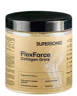 Supersonic Flex Force Collagen Drink, Napój kolagenowy, Smak owoców tropikalnych, Proszek do rozpuszczania