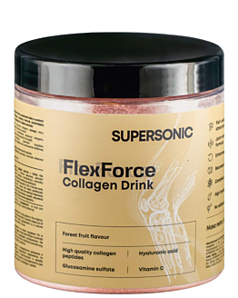 Supersonic Flex Force Collagen Drink, Napój kolagenowy, Smak owoców leśnych, Proszek do rozpuszczania