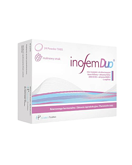 Inofem Duo, tabletki do ssania o smaku malinowym, 24 szt.