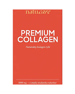 Natu. Care Premium Kolagen 5000 mg, Smak Truskawka-Rabarbar, proszek 7 sasz.