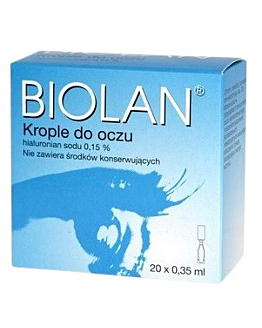 Biolan, Krople do oczu bez konserwantów, Hialuronian sodu 0,15%, Pojemniki jednodawkowe