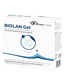 Biolan Gel, Krople do oczu bez konserwantów, Hialuronian sodu 0,3%, Pojemniki jednodawkowe