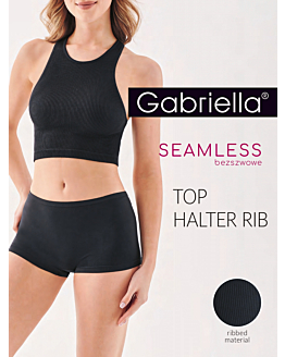 Gabriella Seamless Top Halter Rib Nero S/M