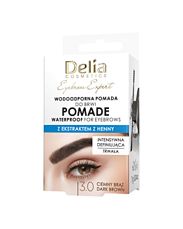 Delia Eyebrow Expert Pomata Impermeabile per Sopracciglia, 3.0 Marrone Scuro