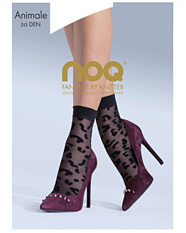 Noq by Knittex Damskie skarpetki Animale 20 den nero rozm.UNI