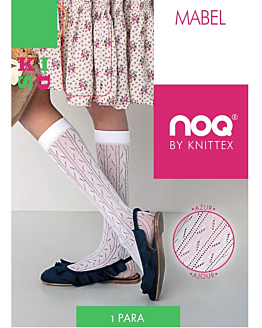 Noq by Knittex Dziecięce podkolanówki Mabel bianco 18-22 3D