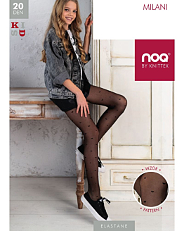 Noq by Knittex Dziecięce rajstopy Milani 20 den nero, 146-152