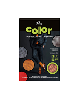 Veera Color Podkolanówki uciskowe męskie Kolor Orange, Rozm. 4/XL