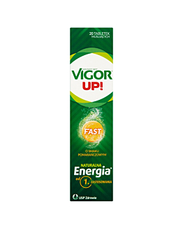 Vigor UP! Fast, Zestaw witamin i minerałów, Smak pomarańczowy, Tabletki musujące