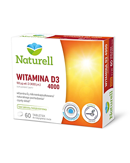 Naturell Witamina D3 4000 Tabletki do rozgryzania i żucia