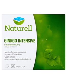 Naturell Ginko Intensive, Wyciąg z liści miłorzębu japońskiego, Tabletki