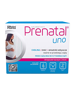 Prenatal Uno, Suplement diety dla kobiet planujących ciążę oraz do 12. tygodnia ciąży, Kapsułki twarde