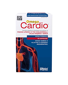 Omega Cardio + Czosnek, Kwasy omega-3, allicyna z czosnku, resweratrol, Kapsułki