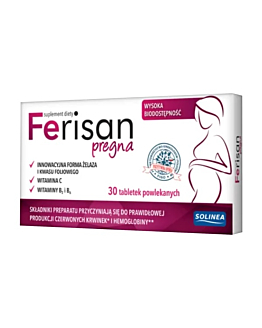 Ferisan Pregna, Innowacyjna forma żelaza i kwasu foliowego, Tabletki powlekane