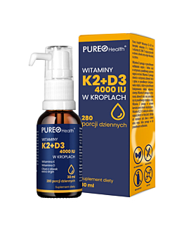 Pureo Health Witaminy K2+D3 w kroplach, 30 ml 