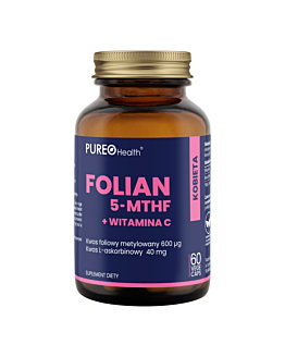 Pureo Health Kwas foliowy 5-MTHF + Wit C Kapsułki, 60 szt.