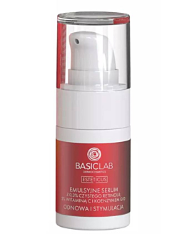 BasicLab Emulsyjne serum z retinolem 0,3%, witaminą C 3% i koenzymem Q10, 15 ml