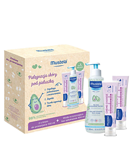 Mustela Zestaw Pielęgnacja skóry pod Pieluszką(Krem do Przewijania 2X100Ml+Woda Oczyszczająca )