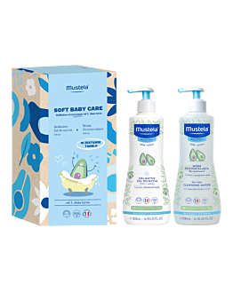 Mustela Zestaw Soft Baby Care: Delikatny żel do mycia + Woda oczyszczająca