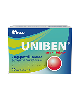 Uniben o Smaku Miętowym 3 mg, Pastylki Twarde 20 szt.