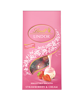 Lindt Pralinki z białej czekolady z kawałkami truskawek i śmietankowym nadzieniem