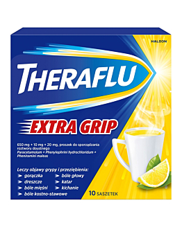 Theraflu Extra Grip Lek na objawy przeziębienia i grypy, 10 saszetek