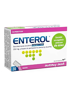 Enterol proszek do sporządzania zawiesiny doustnej 250 mg, 20 Saszetek