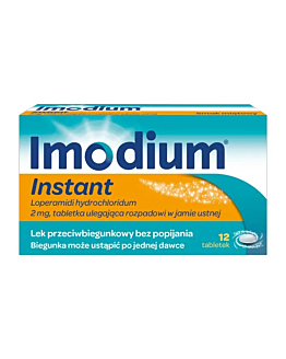Imodium Instant Tabletki ulegające rozpadowi w jamie ustnej, 12 szt.