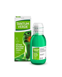 Tantum Verde 1,5 mg/ml, Roztwór do płukania jamy ustnej i gardła, 240 ml