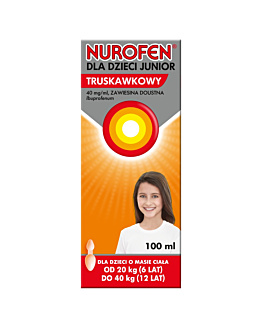 Nurofen dla dzieci JUNIOR 40 mg/ml zawiesina doustna smak truskawkowy 