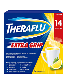 Theraflu Extra Grip Lek na objawy przeziębienia i grypy, 14 saszetek