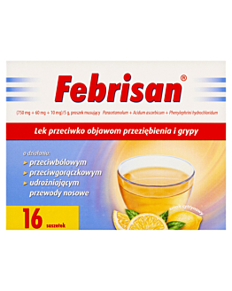 Febrisan (750 mg + 60 mg + 10 mg)/5 g 16 sasz. 