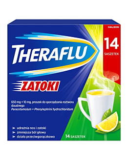 Theraflu Zatoki Lek na objawy grypy i przeziębienia Saszetki