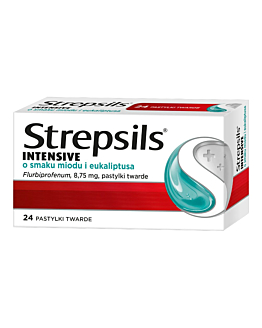 Strepsils Intensive o Smaku Miodu i Eukaliptusa Pastylki twarde, 24 szt.