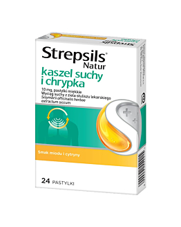 Strepsils Natur Kaszel Suchy i Chrypka Kapsułki, 24 szt.