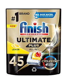 Finish Ultimate Plus Lemon All-in-one Kapsułki do zmywarki, 45 szt. 