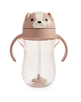 Munchkin Kubek niekapek ze słomką, piesek, 296 ml