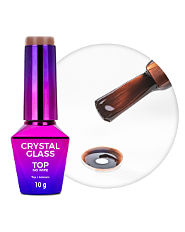 MollyNails Crystal Glass Top Hybrydowy No Wipe Chocolate 10 g