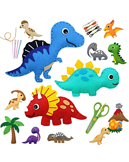 Habarri DINOZAURY - filcowy zestaw do szycia DIY - 14 elementów