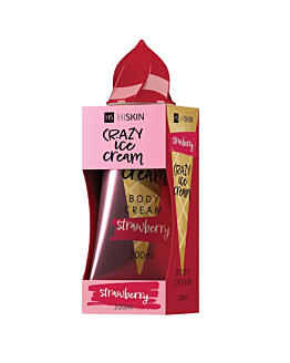 HiSkin Crazy Ice Cream krem do ciała Truskawka, 200ml