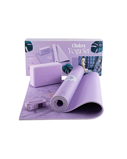 Myga zestaw do jogi Chakra Yoga Set: mata, klocek, pasek
