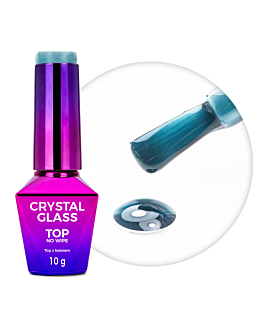 MollyNails Crystal Glass Top Hybrydowy No Wipe Blue Ocean 10 g