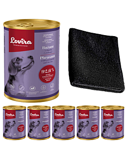 Lovira Karma Mokra Bażant 2,4 kg + MIkrofibra do łapek Psów