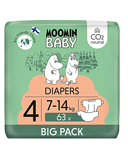 Moomin Baby 4 Maxi 7-14 Kg Pannolini Eco, 63 pz.